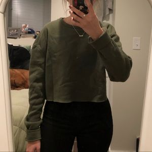 Topshop green fleece sweater